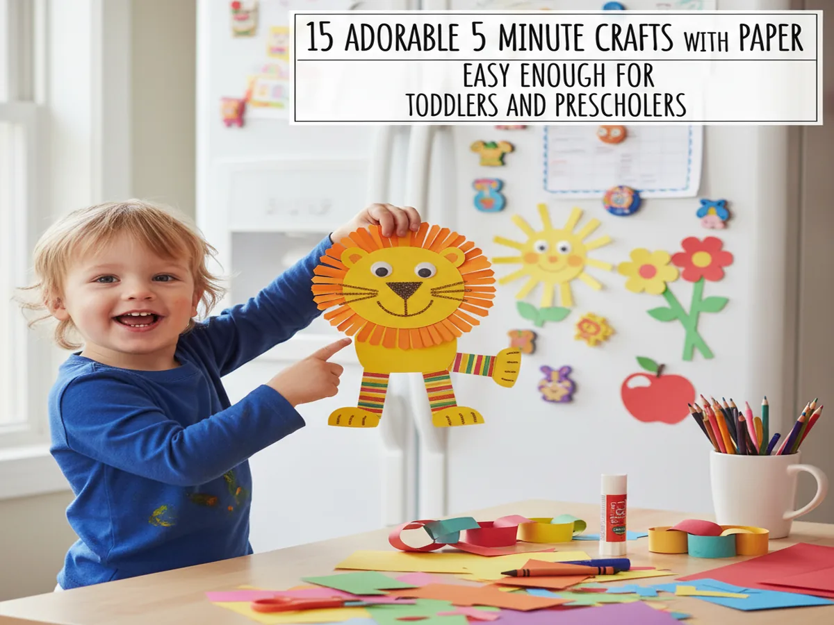 15 Adorable 5 Minute Crafts with Paper Easy Enough for Toddlers and Preschoolers