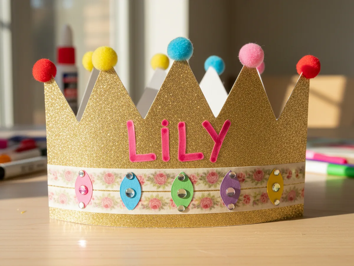 Easy Birthday Paper Craft: DIY Sparkly Crown