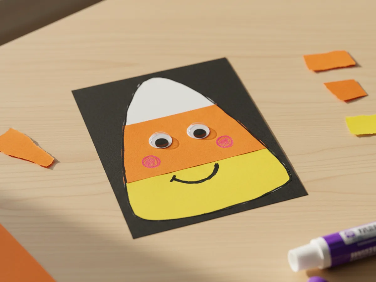 Easy Candy Corn Paper Craft: Cute Fall Tutorial