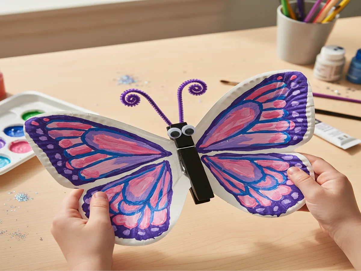 Easy Paper Plate Butterfly Craft for Preschoolers