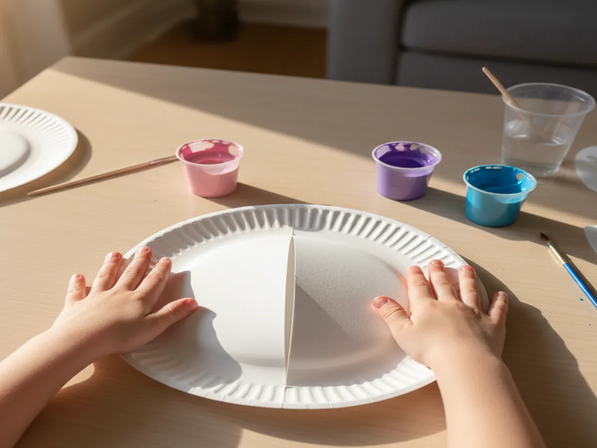 Step 1 — Fold the paper plate