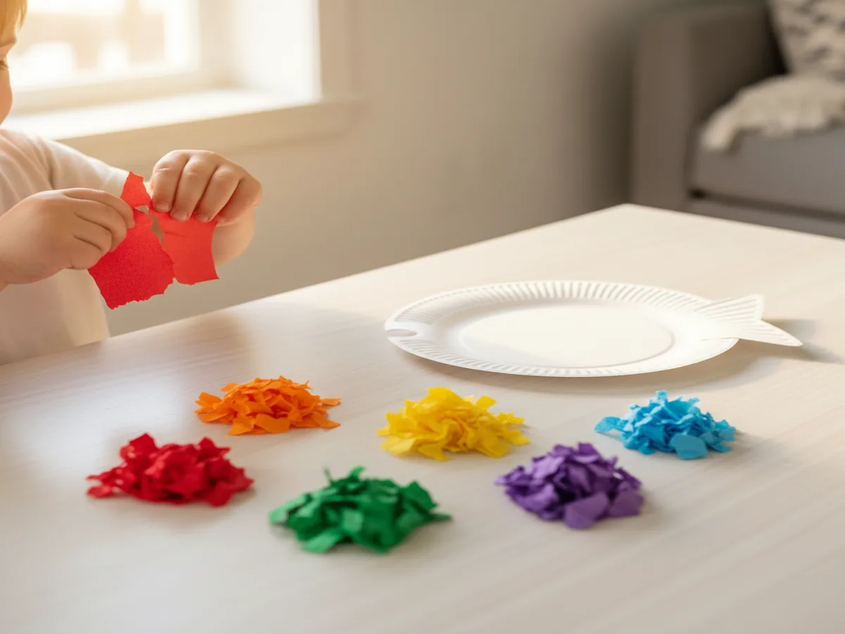 Step 2 — Tear tissue paper