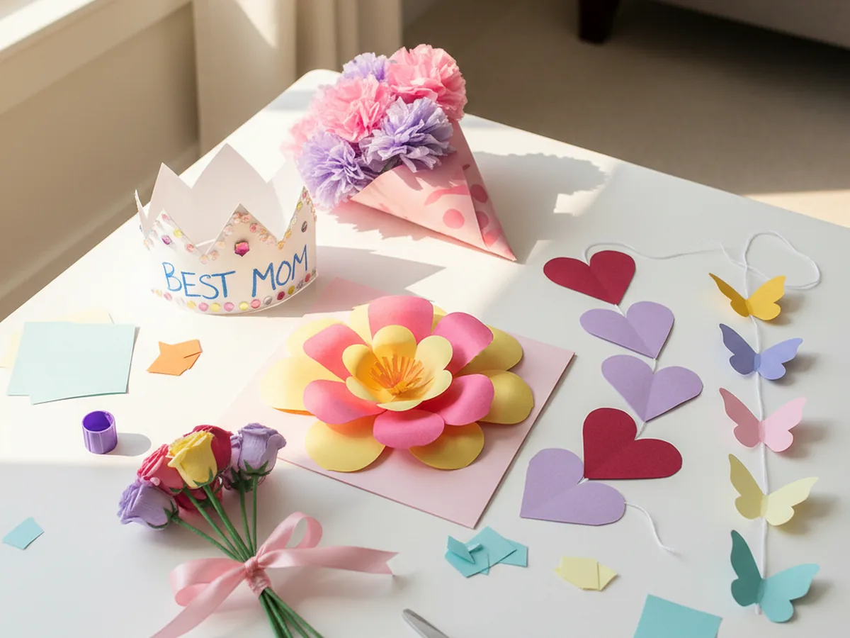 20 Sweet Mother's Day Paper Crafts Kids Will Love to Make