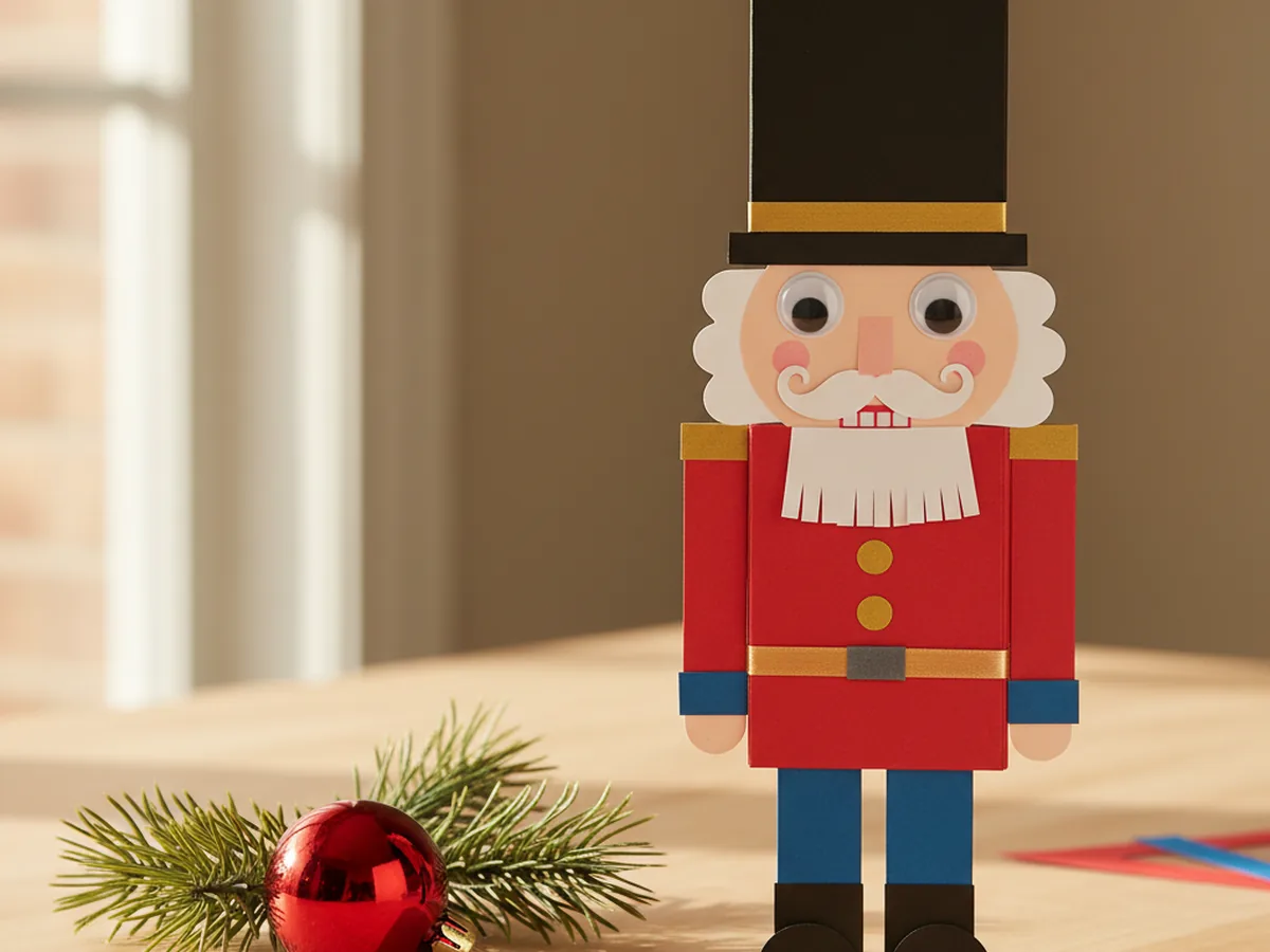 Easy Nutcracker Paper Craft for Christmas Fun