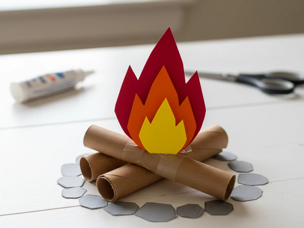 Easy Paper Campfire Craft for Kids in 6 Simple Steps