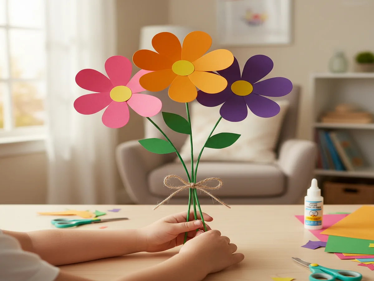 Gorgeous Paper Flower Craft for Kids — So Easy Even Toddlers Can Make a Beautiful Bouquet!