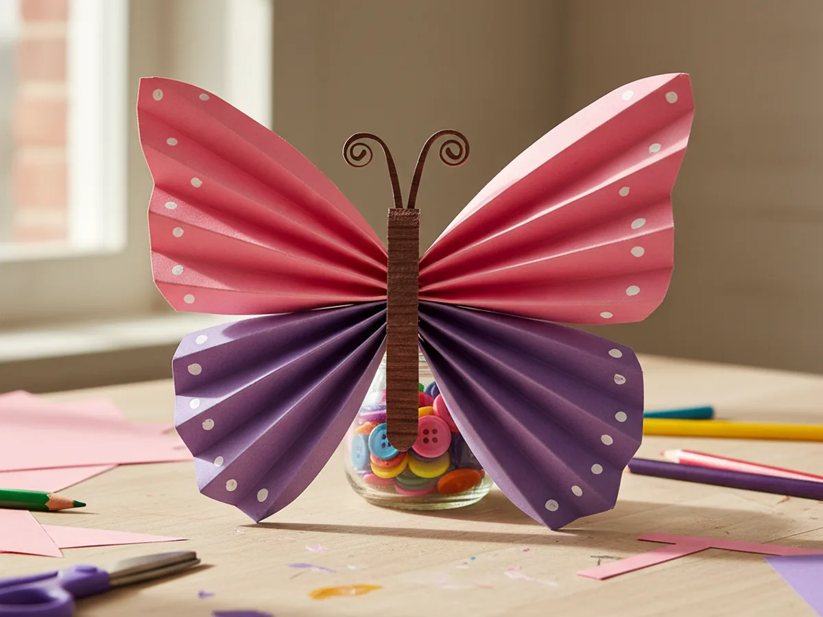 Easy Paper Folding Butterfly Craft for Kids