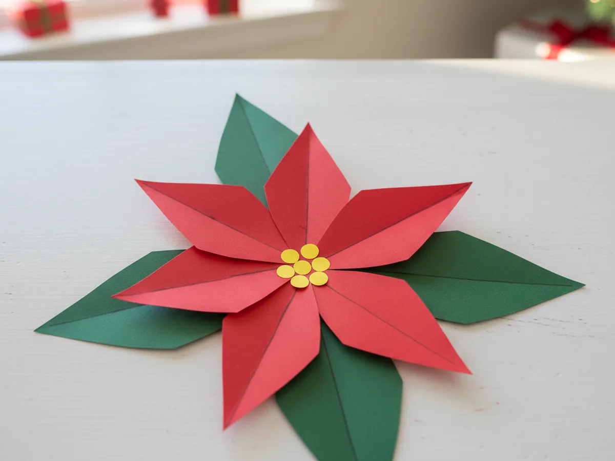 Easy Paper Poinsettia Craft for Kids (6 Easy Steps)