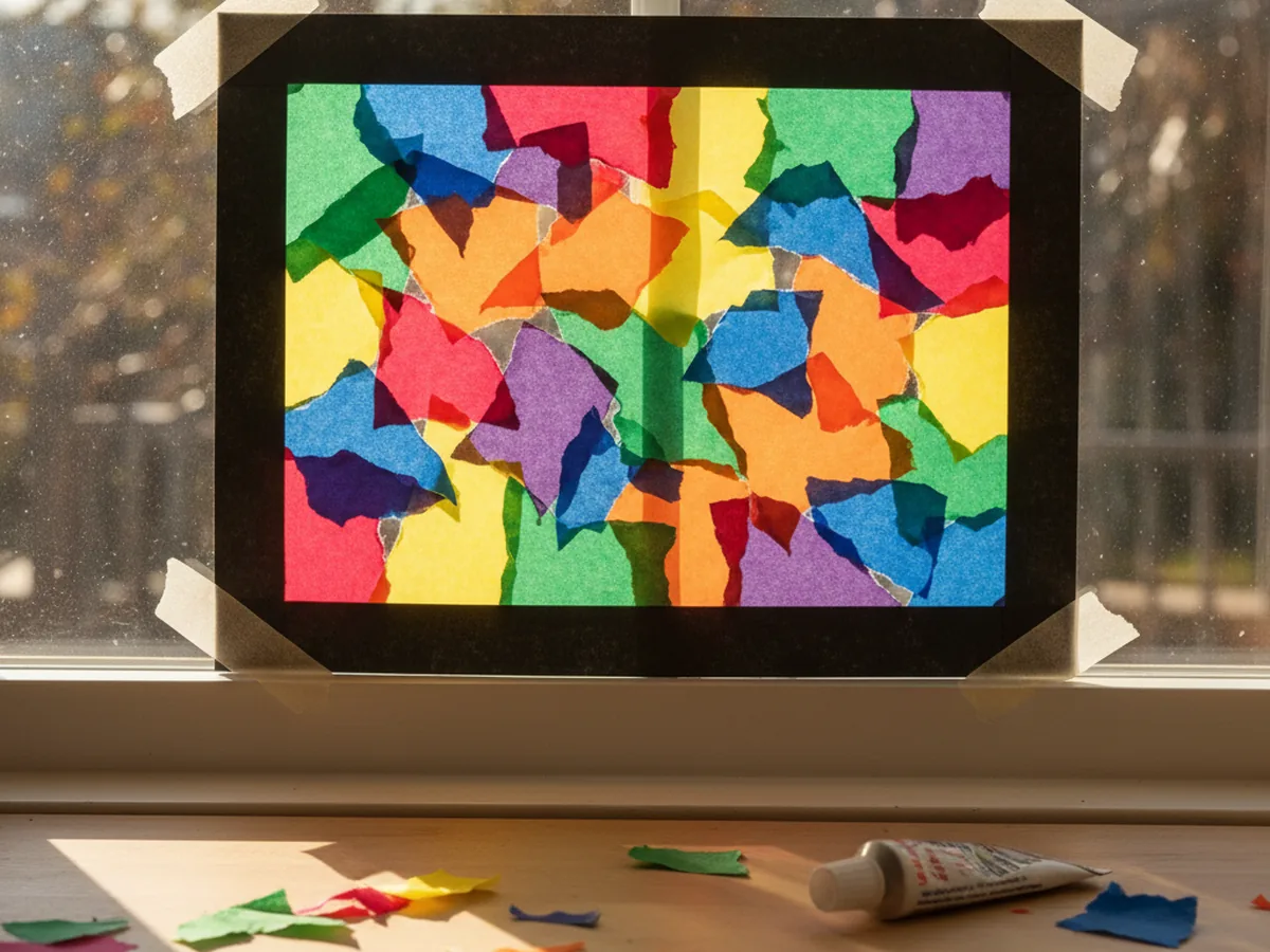 How to Make a Stained Glass Tissue Paper Craft with Your Kids